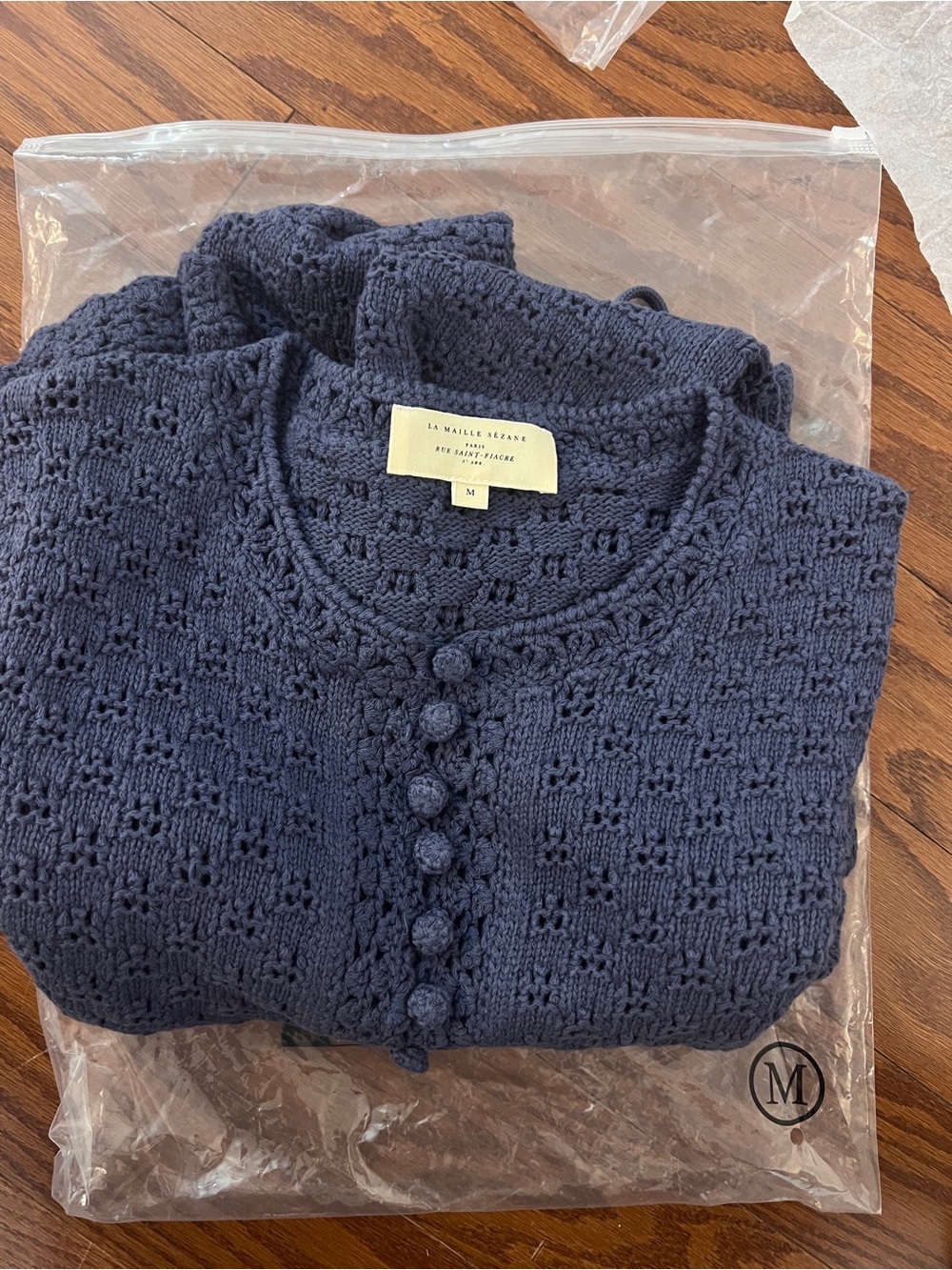 Sezane MARTIE CARDIGAN in mineral Blue, XS S M L - Picture 7 of 9
